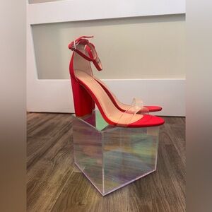 Elegant Red Ankle Strap Heels